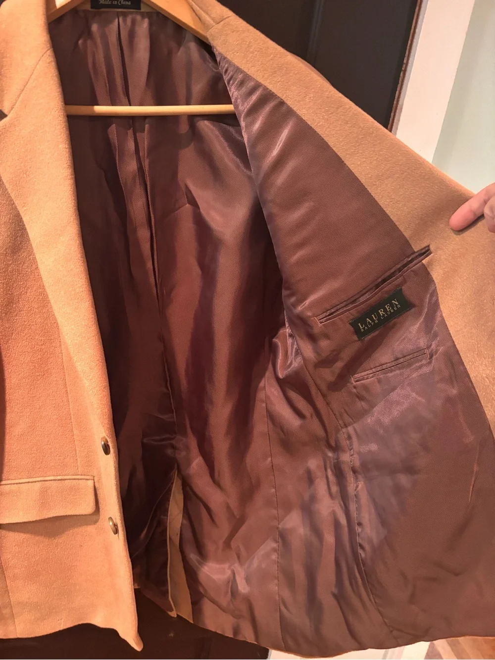 Lauren Ralph Lauren Camel Wool Silk Cashmere Sport Coat Blazer 40R Men’s